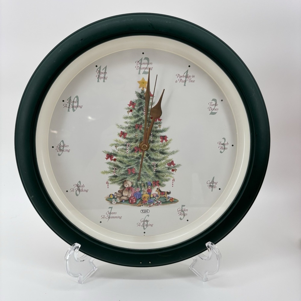 Tozaj Wall Clock 12 Days of Christmas Musical Singing Lighted 13" Tested-Works!